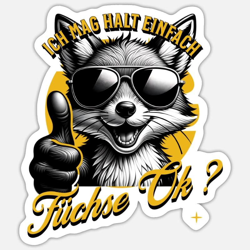 I just like foxes - Sticker size S (10 x 10 cm) - white matte