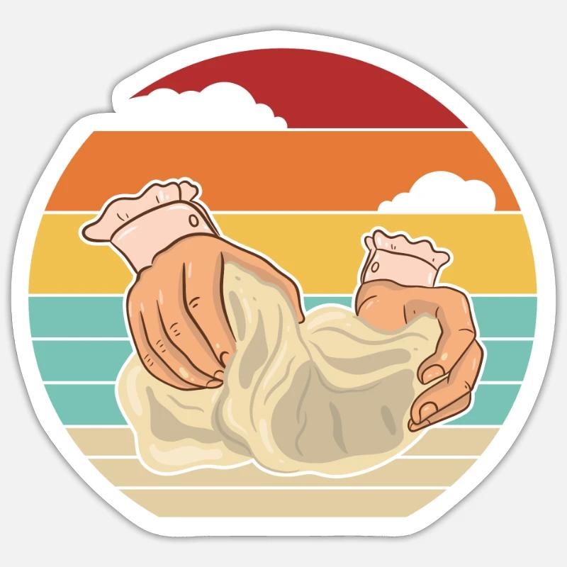Retro Bread Dough Bread Maker Bread Queen Lover Sticker size S (10 x 10 cm)