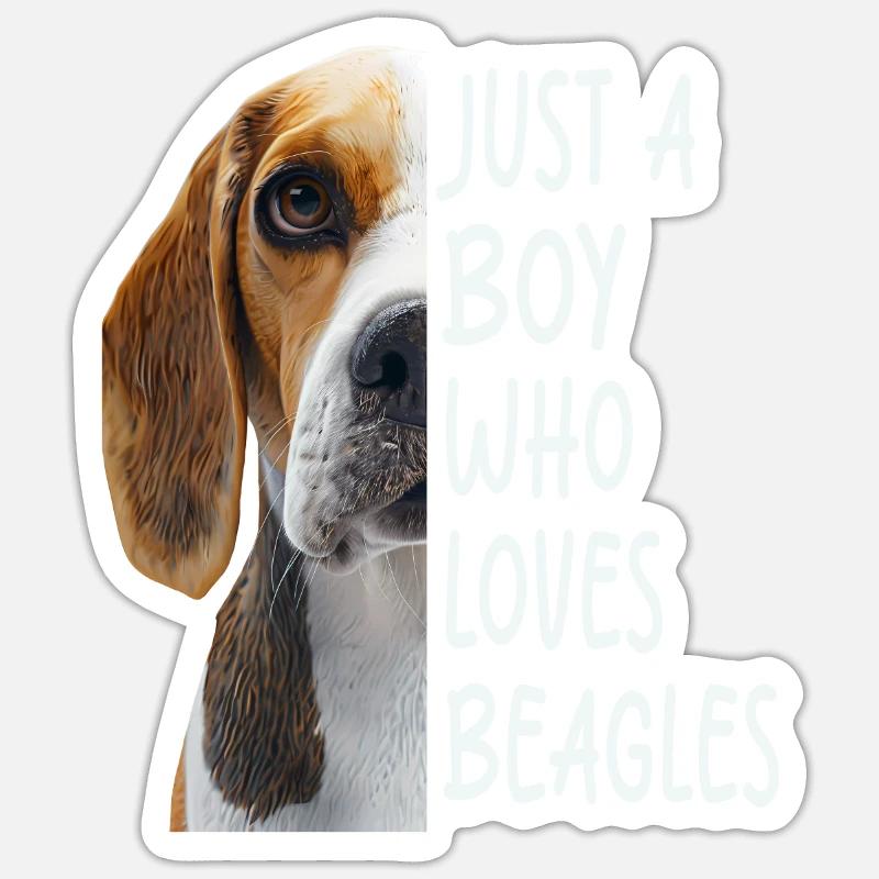 Beagle - Sticker Größe S (10 x 10 cm) - Mattweiß