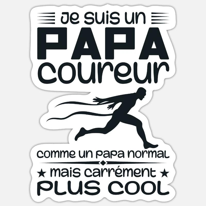 I'm a marathon runner dad - Sticker size S (10 x 10 cm) - white matte