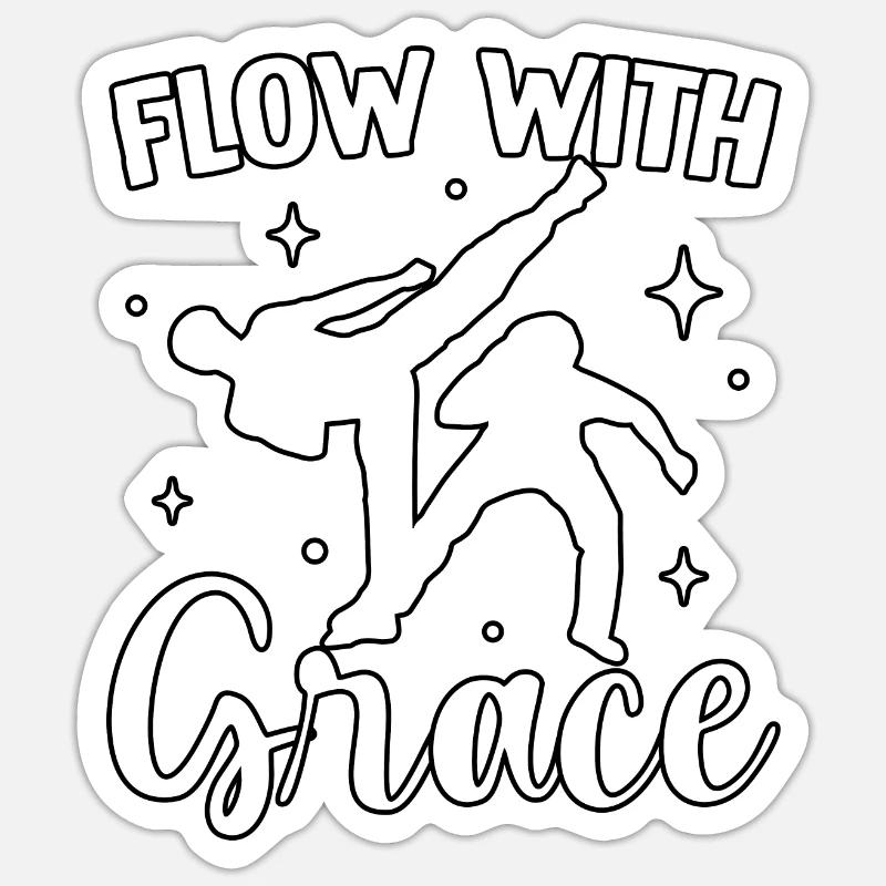 Flow with grace - Sticker size S (10 x 10 cm) - white matte