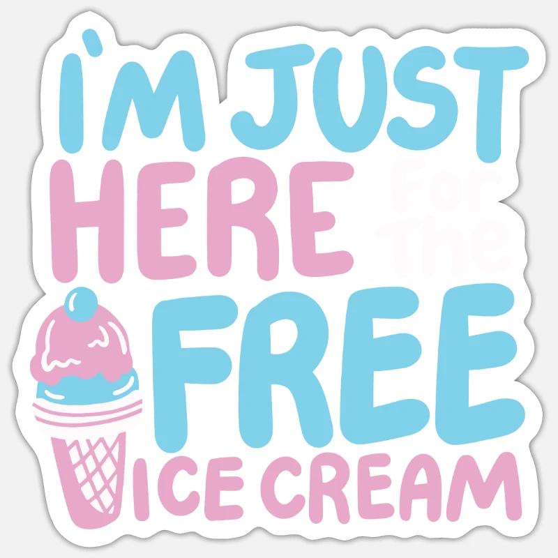 Eiscreme Eisliebhaber - Sticker Größe S (10 x 10 cm) - Mattweiß