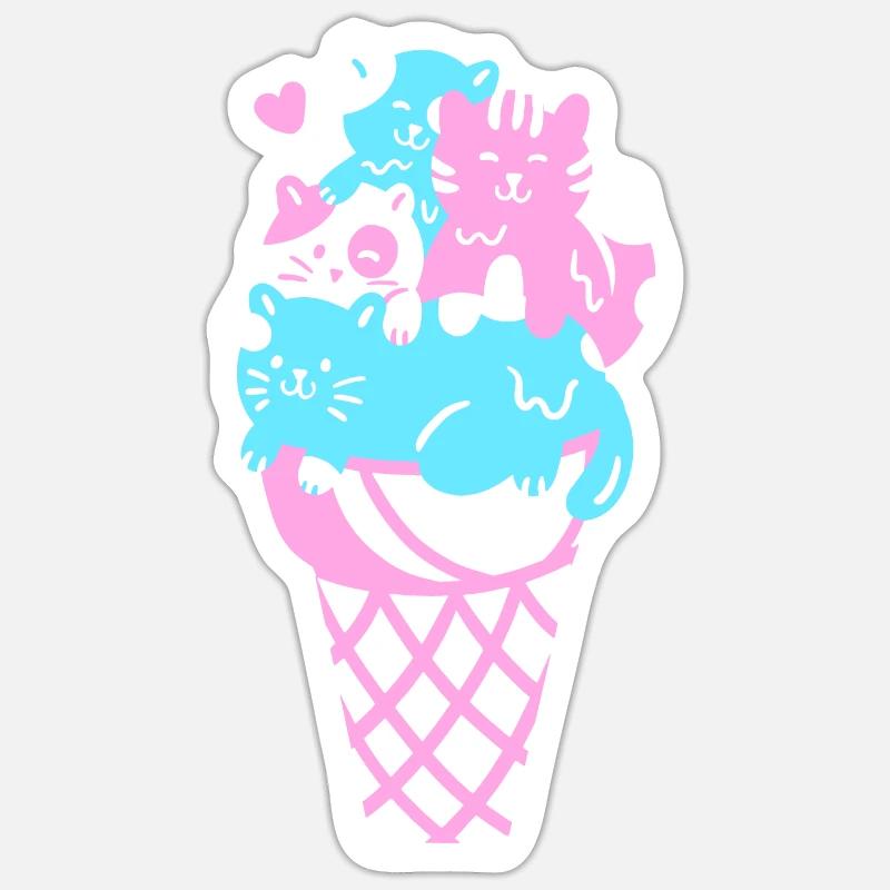 Eis Eiscreme - Sticker Größe S (10 x 10 cm) - Mattweiß