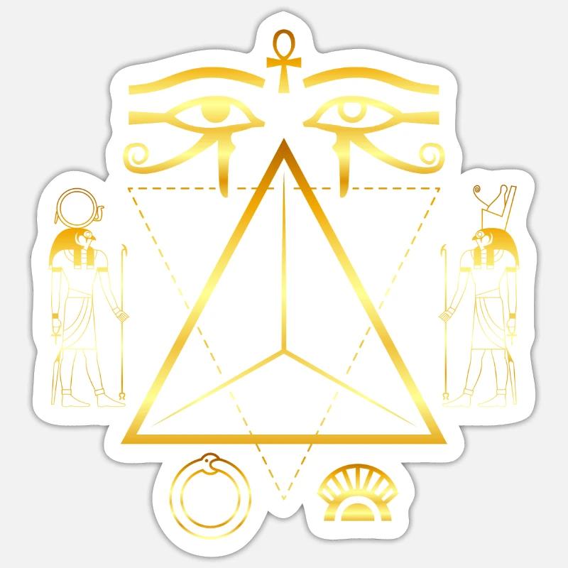Oeil d’Horus Pharaon Déesse Pyramide Egypte Ancienne Sticker taille S (10 x 10 cm)