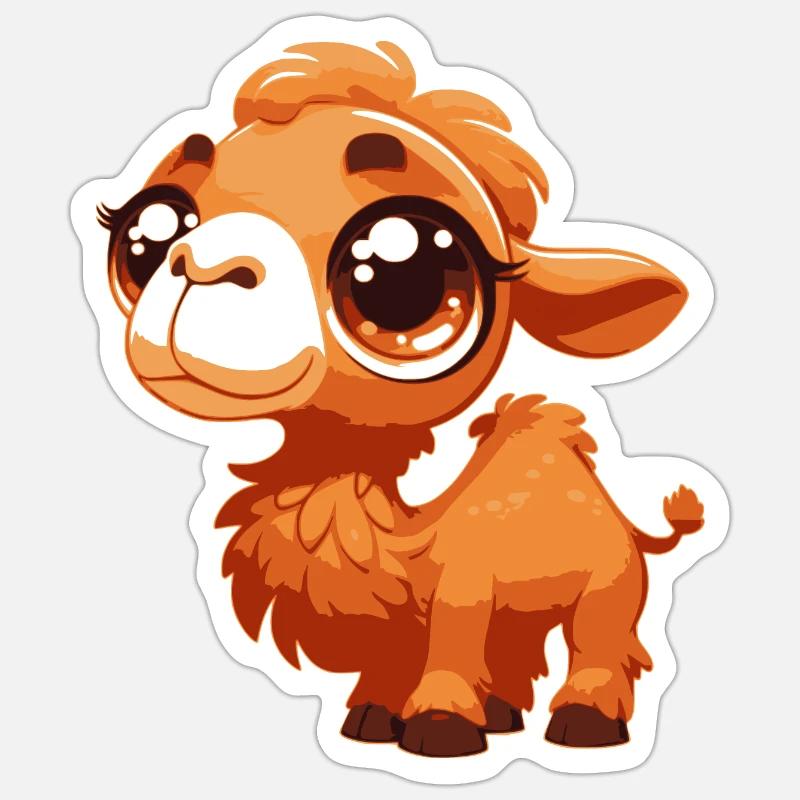 Kamel - Sticker Größe S (10 x 10 cm) - Mattweiß