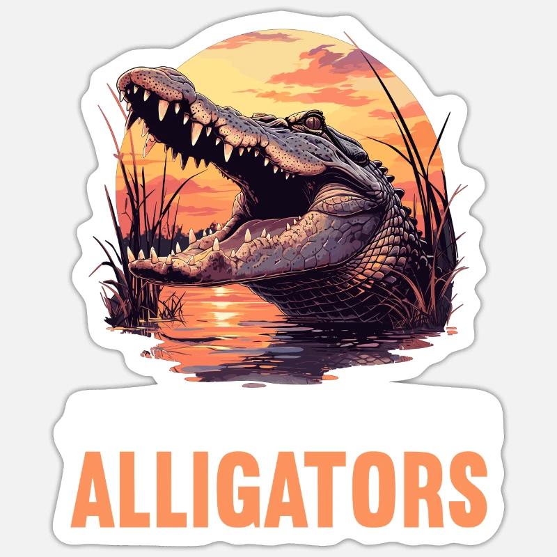 Alligatoren Alligator - Sticker Größe S (10 x 10 cm) - Mattweiß