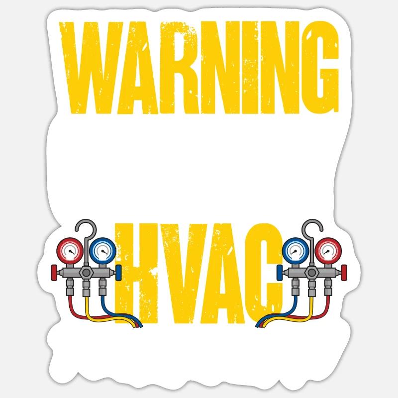 Chauffage, Climatisation, Ventilation, Technicien - Sticker taille S (10 x 10 cm) - blanc mat