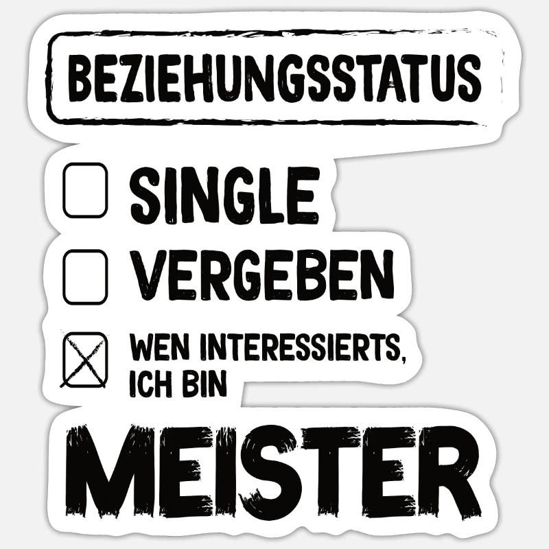 Master Relationship Status Master Craft - Sticker størrelse S (10 x 10 cm) - mat hvid