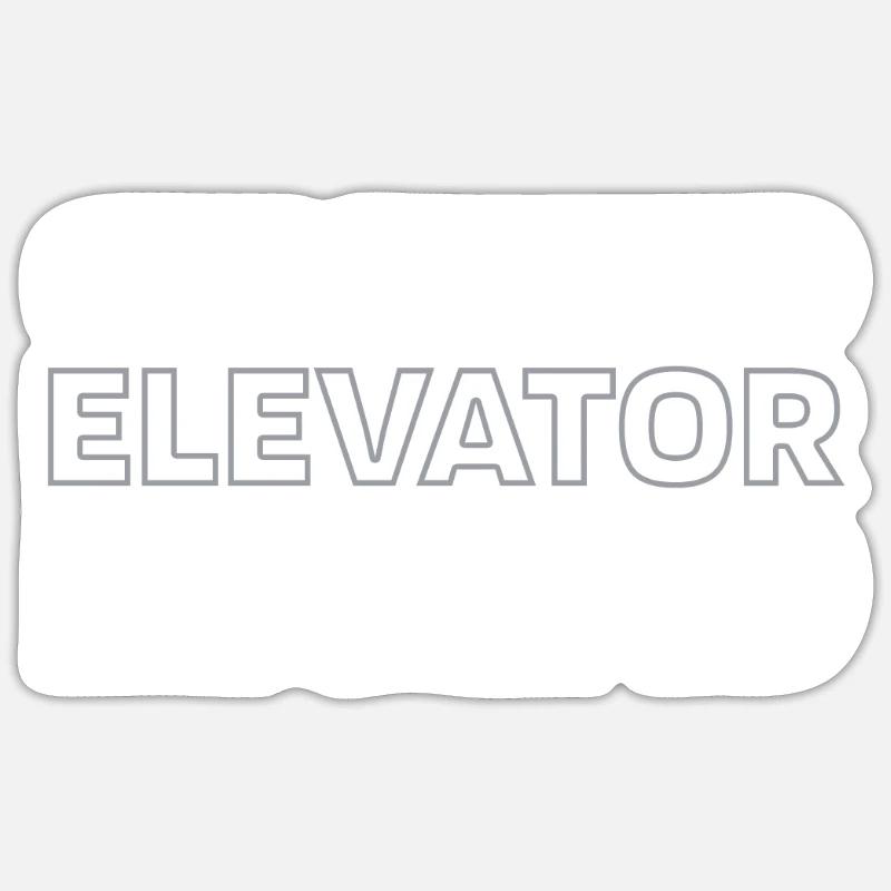 Ascenseur Ascenseur - Sticker taille S (10 x 10 cm) - blanc mat
