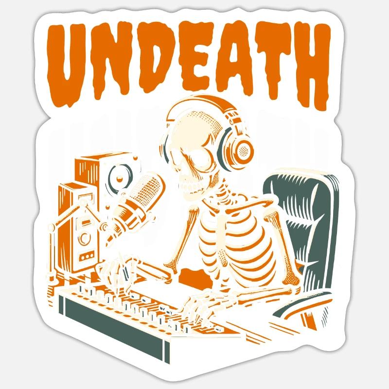 Sound Engineer Sound Engineer Skeleton Undeath Sticker size S (10 x 10 cm)