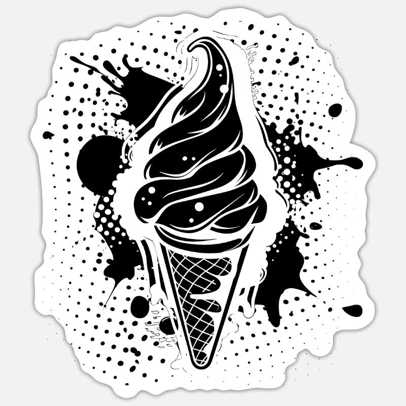 Eiswaffel - Sticker Größe S (10 x 10 cm) - Mattweiß
