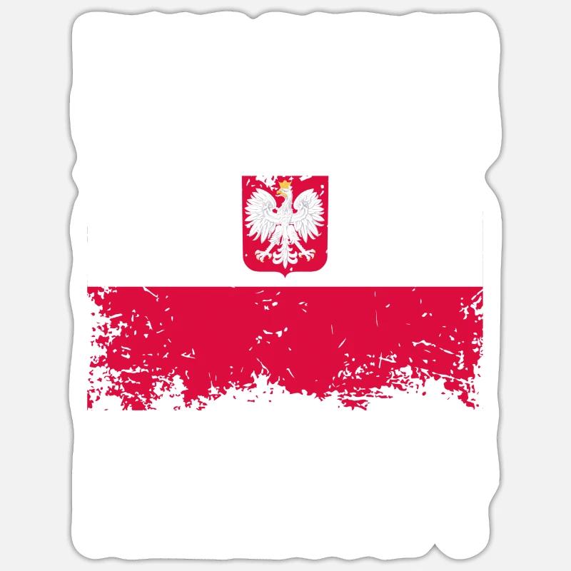Pole Polnisch Polen - Sticker Größe S (10 x 10 cm) - Mattweiß