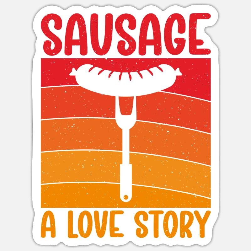 Sausage Lover - Sticker Größe S (10 x 10 cm) - Mattweiß