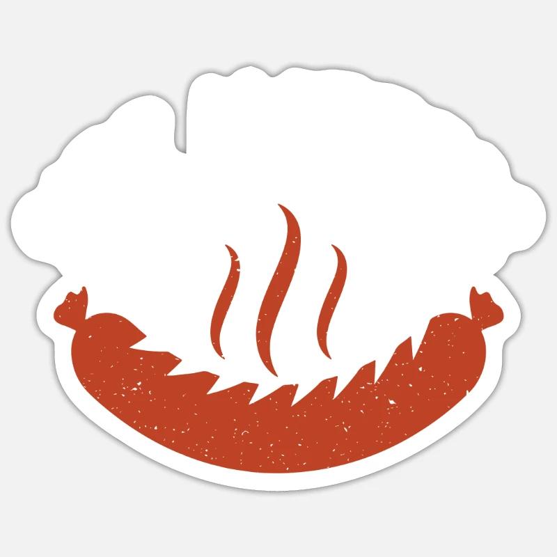 Amateur de saucisses - Sticker taille S (10 x 10 cm) - blanc mat