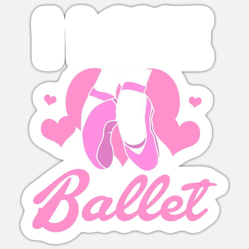Danseuse de ballet - Sticker taille S (10 x 10 cm) - blanc mat