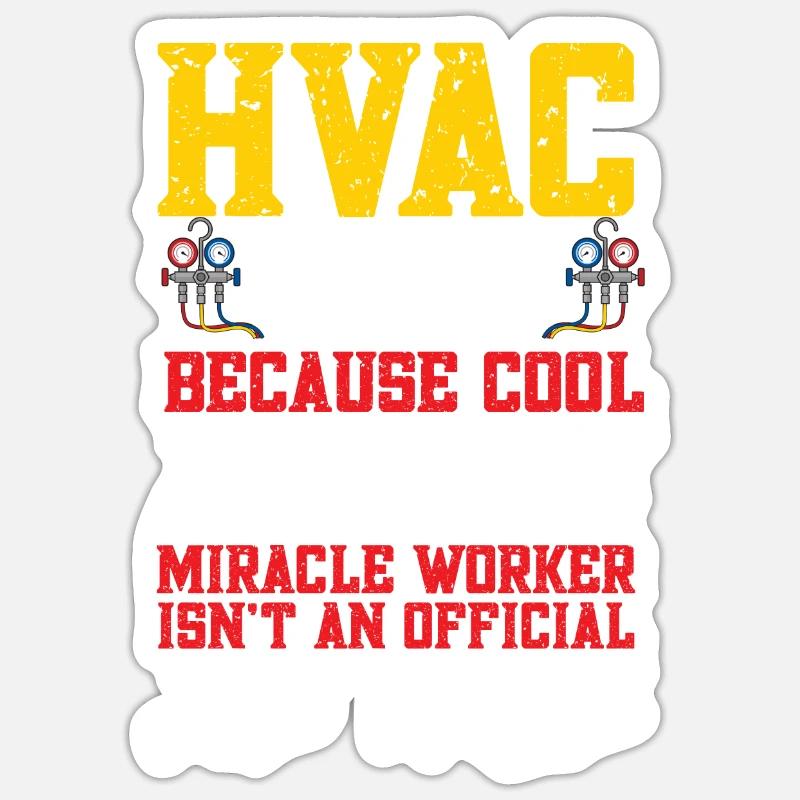 Chauffage, Climatisation, Ventilation, Technicien Sticker taille S (10 x 10 cm)