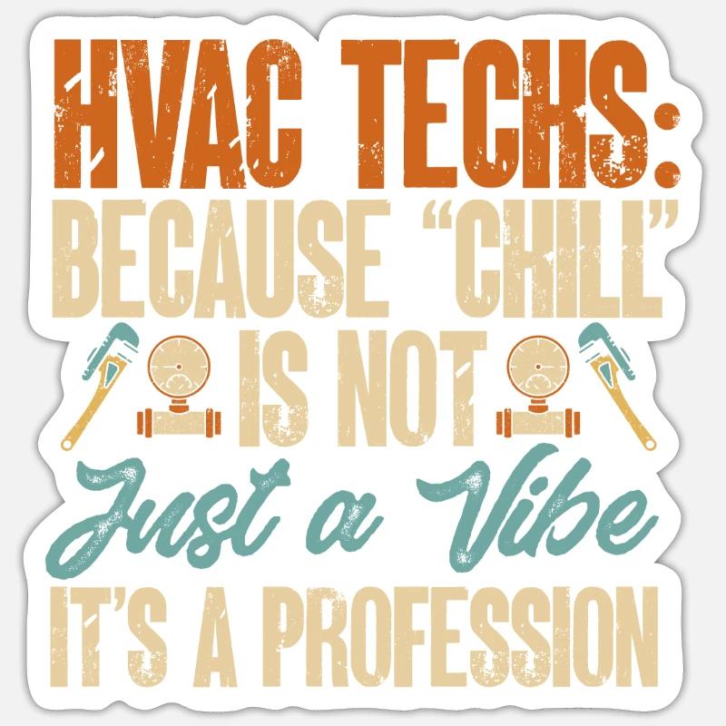 Chauffage, Climatisation, Ventilation, Technicien Sticker taille S (10 x 10 cm)