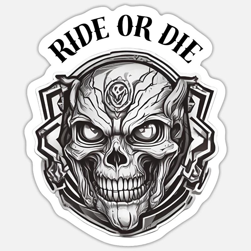FAHREN ODER STERBEN - Sticker Größe S (10 x 10 cm) - Mattweiß