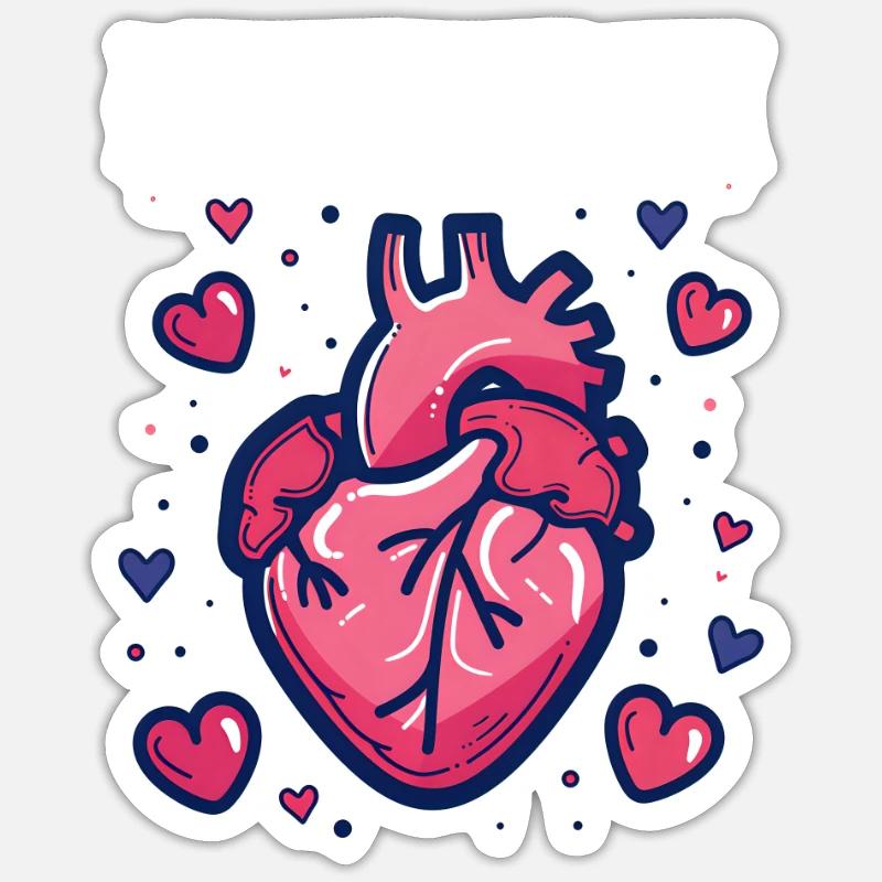 CHD-Bewusstsein Mächtiges Herz, mächtiger Krieger - Sticker Größe S (10 x 10 cm) - Mattweiß