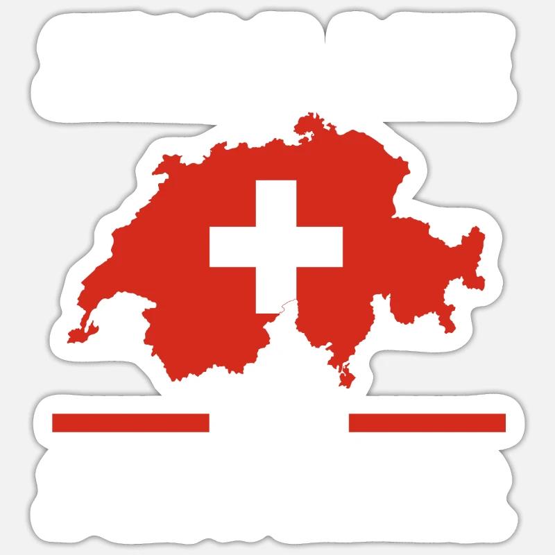 Schweizer Schweiz - Sticker Größe S (10 x 10 cm) - Mattweiß