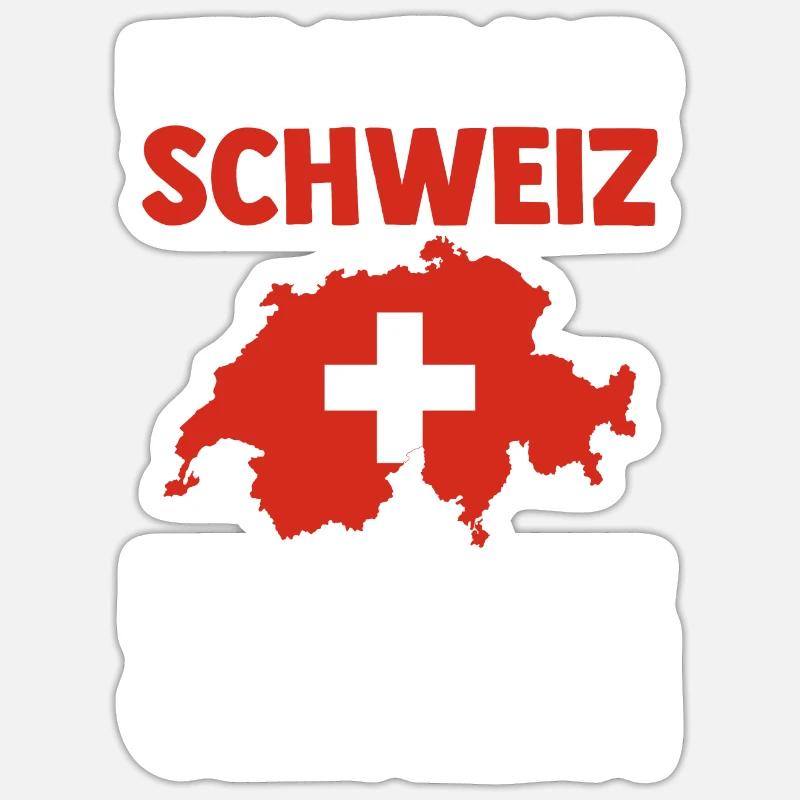 Schweizer Schweiz - Sticker Größe S (10 x 10 cm) - Mattweiß