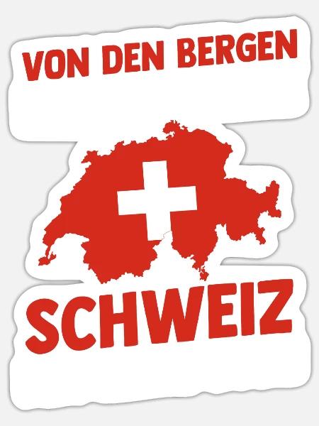 Schweizer Schweiz - Sticker Größe S (10 x 10 cm) - Mattweiß
