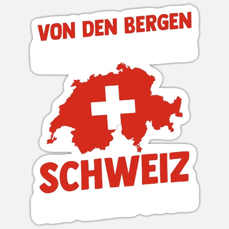 Schweizer Schweiz - Sticker Größe S (10 x 10 cm) - Mattweiß