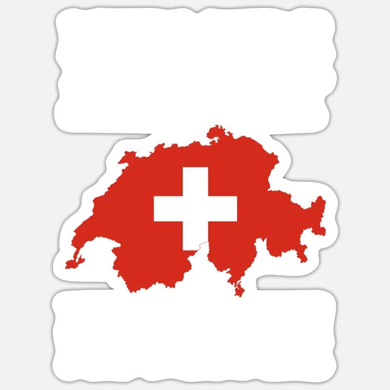 Schweizer Schweiz - Sticker Größe S (10 x 10 cm) - Mattweiß