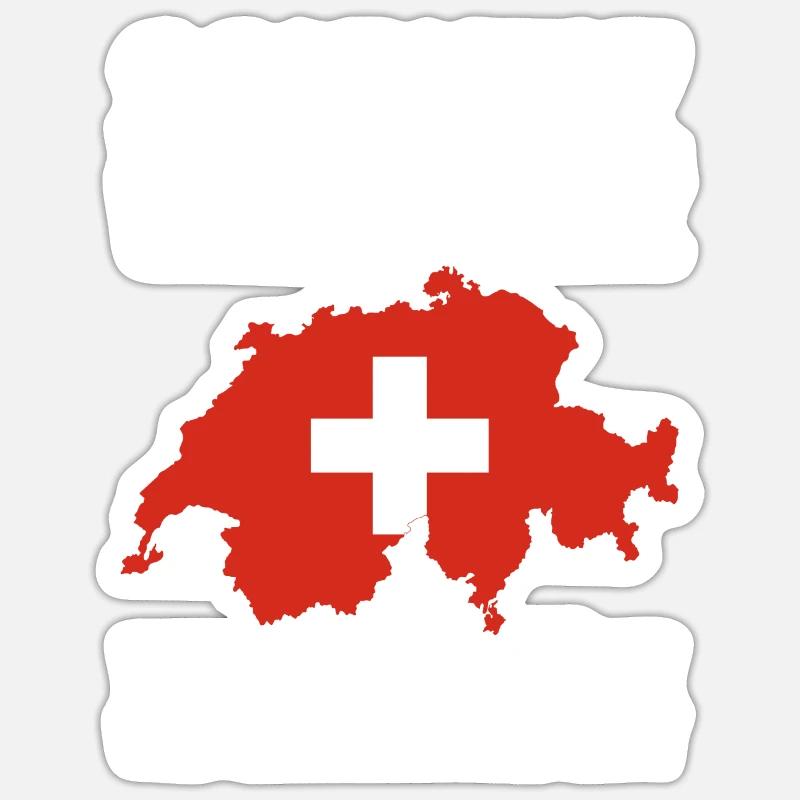 Schweizer Schweiz - Sticker Größe S (10 x 10 cm) - Mattweiß