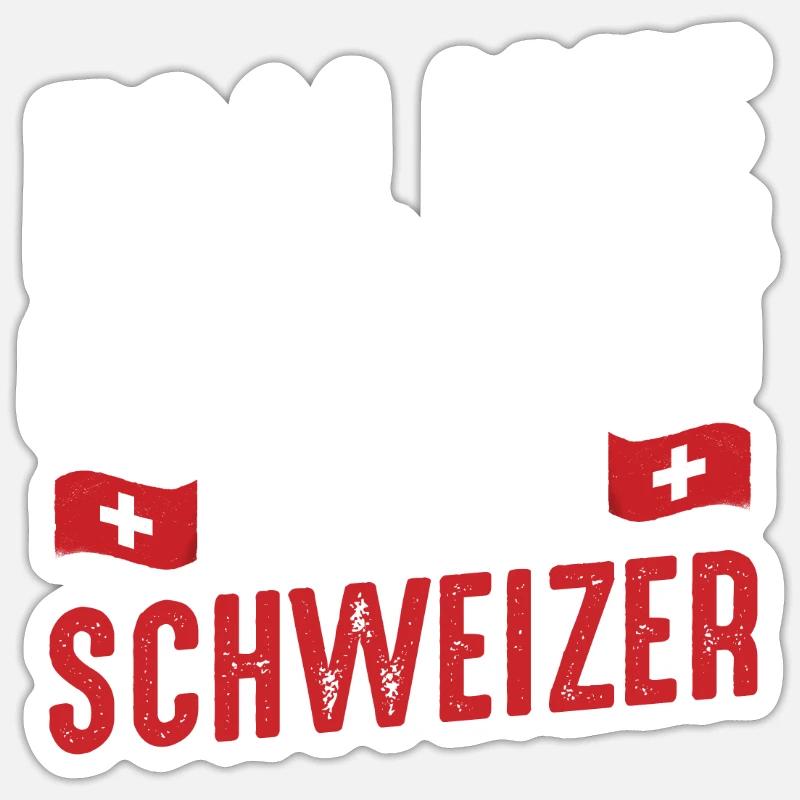Schweizer Schweiz - Sticker Größe S (10 x 10 cm) - Mattweiß