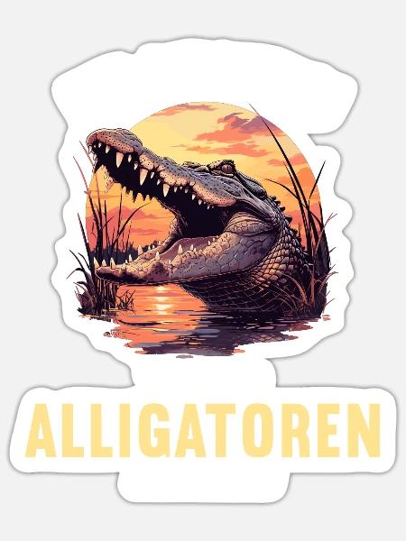 Alligatoren Alligator - Sticker Größe S (10 x 10 cm) - Mattweiß