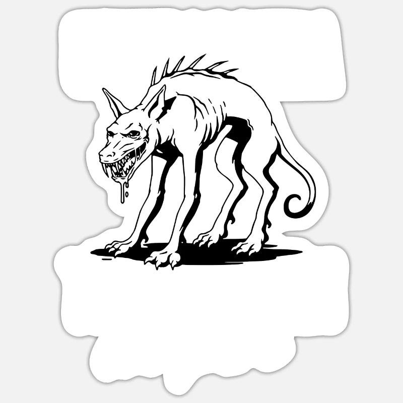 Chupacabra The Mexican Vampire Cryptid Monster - Sticker Größe S (10 x 10 cm) - Mattweiß