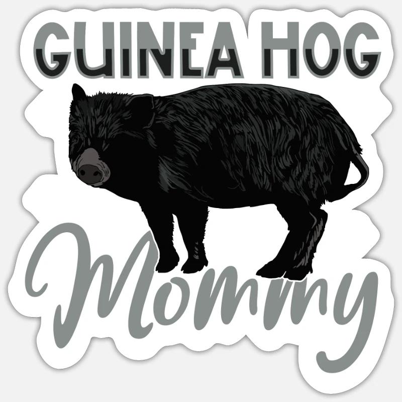 Maman cochon d’Inde - Sticker taille S (10 x 10 cm) - blanc mat