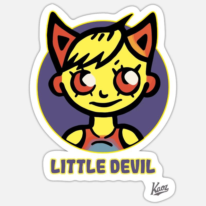 Kleiner Teufel oder kleine Teufelin Sticker Größe S (10 x 10 cm)