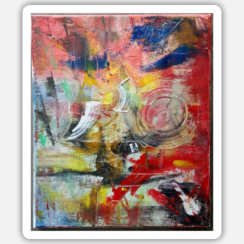 Abstrait art - Sticker taille S (10 x 10 cm) - blanc mat
