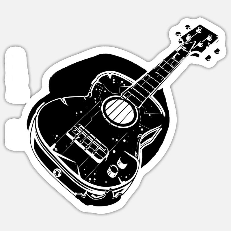 Ukulele - Sticker Größe S (10 x 10 cm) - Mattweiß