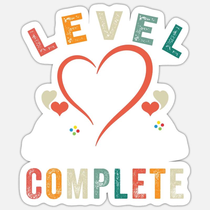 Level 7 Complete 7eme Anniversaire 7 ans Mariage - Sticker taille S (10 x 10 cm) - blanc mat