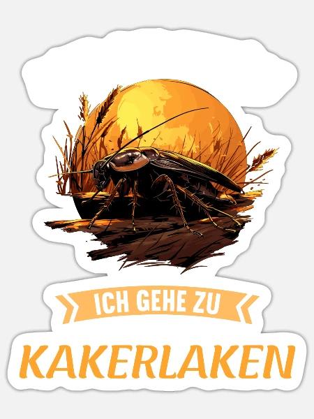 Cockroach Kakerlaken Kakerlake - Sticker Größe S (10 x 10 cm) - Mattweiß