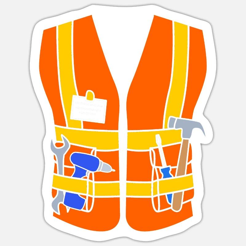 Chantier de construction - Sticker taille S (10 x 10 cm) - blanc mat