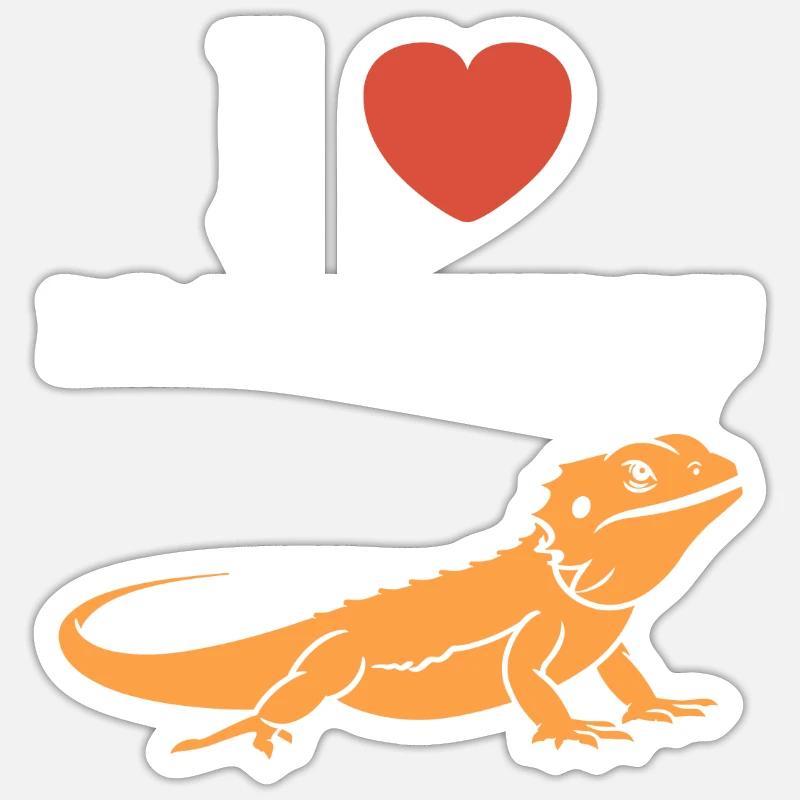 Dragon barbu - Sticker taille S (10 x 10 cm) - blanc mat