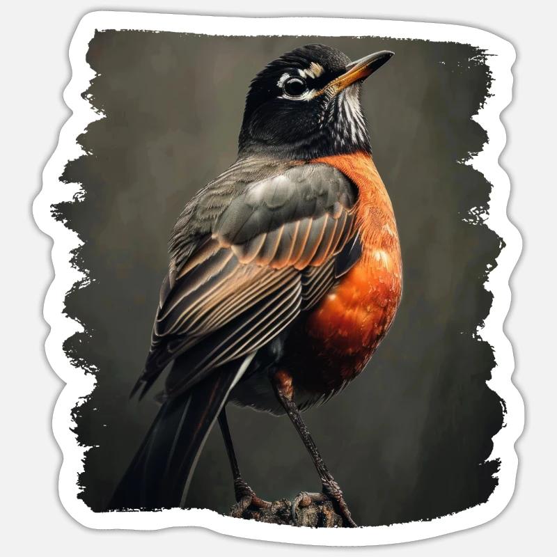 Robin Rotkehlchen Sticker Größe S (10 x 10 cm)
