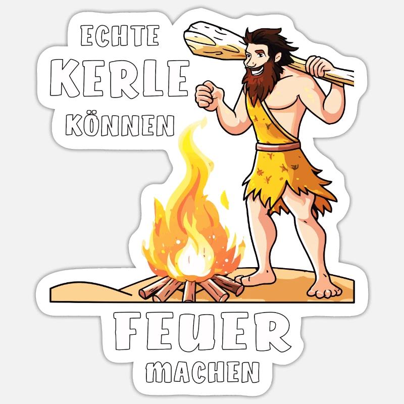 REAL GUYS CAN MAKE FIRE - Sticker size S (10 x 10 cm) - white matte