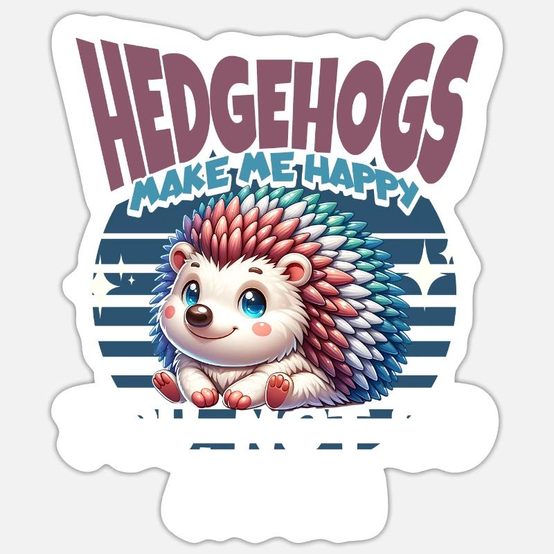 Igel - Sticker Größe S (10 x 10 cm) - Mattweiß