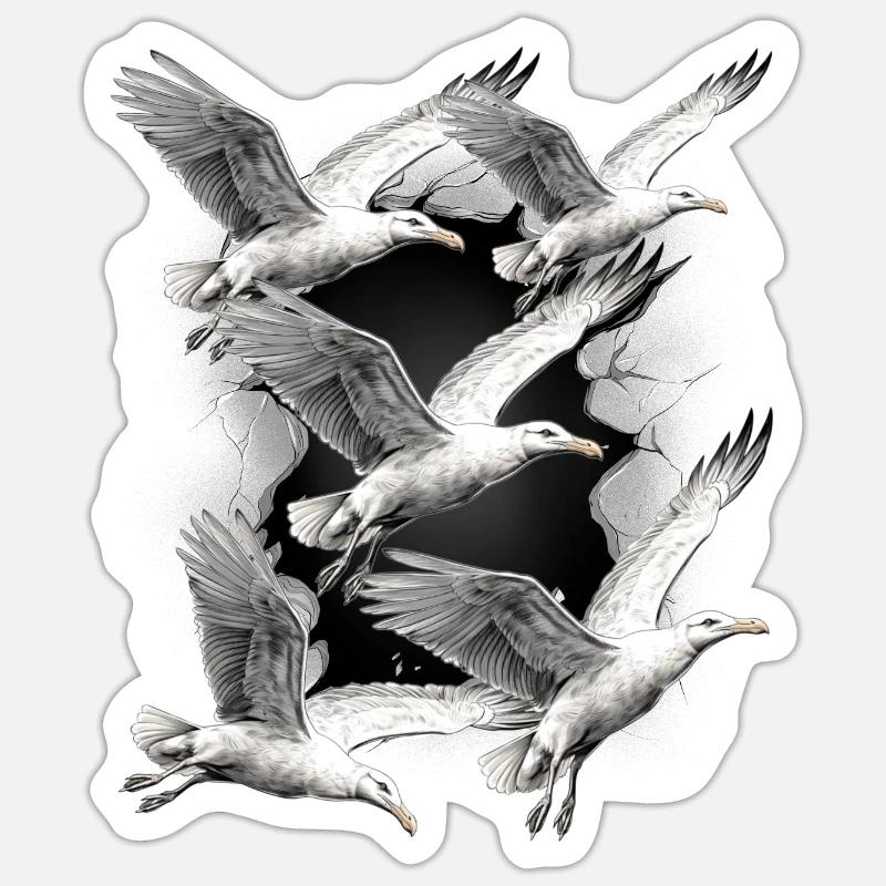 Möwen Möwe Maritim Seevögel Sticker Größe S (10 x 10 cm)