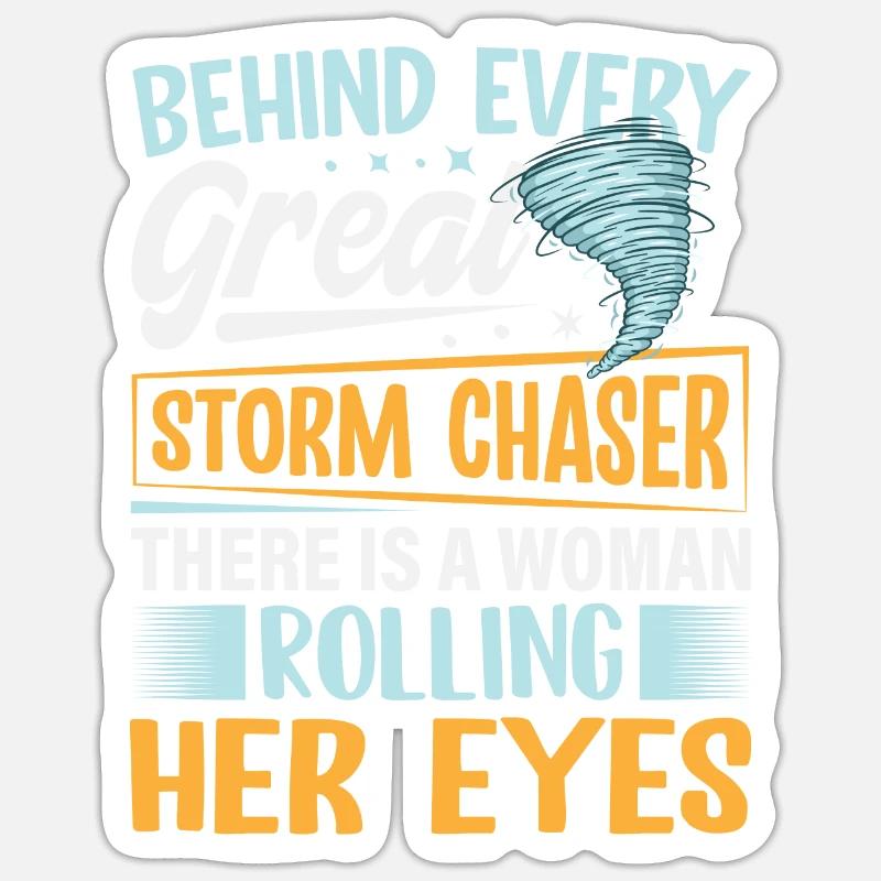 Tornado Hunter Ehefrau Rolling Eyes Hurricane Sticker Größe S (10 x 10 cm)