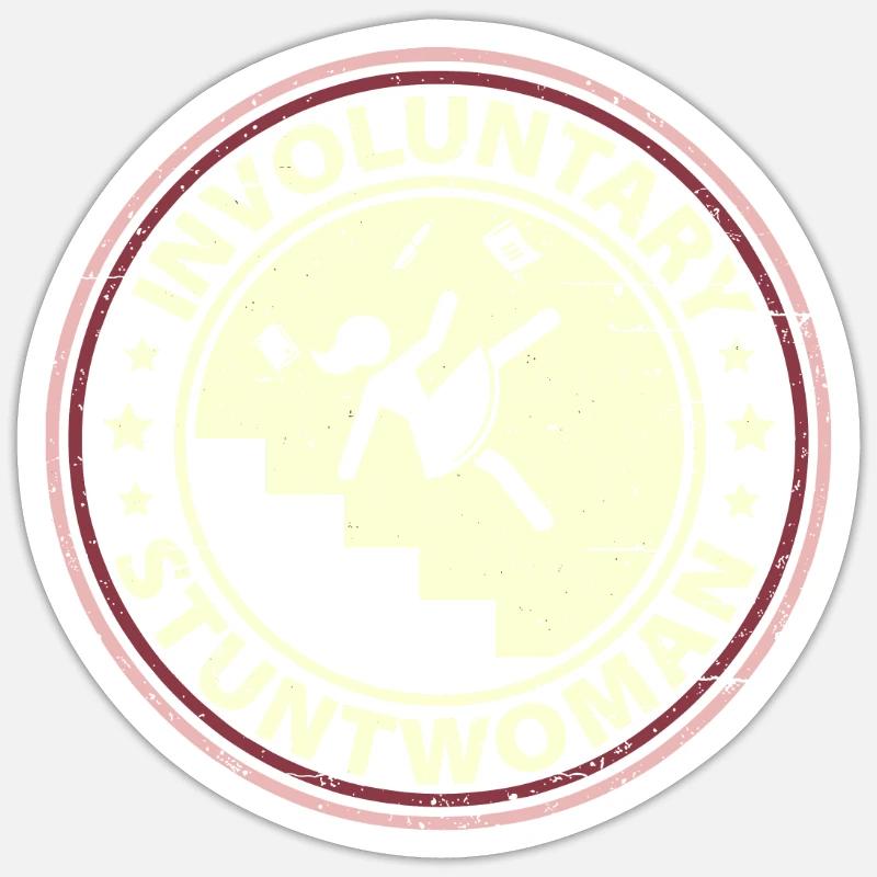 Cascadeuse involontaire - Sticker taille S (10 x 10 cm) - blanc mat
