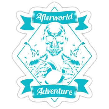 Wasserball Wasserballer Afterworld Adventure - Sticker Größe S (10 x 10 cm) - Mattweiß - Vorne