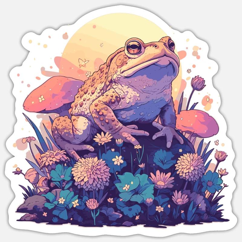 Toad Kröten Kröte - Sticker Größe S (10 x 10 cm) - Mattweiß