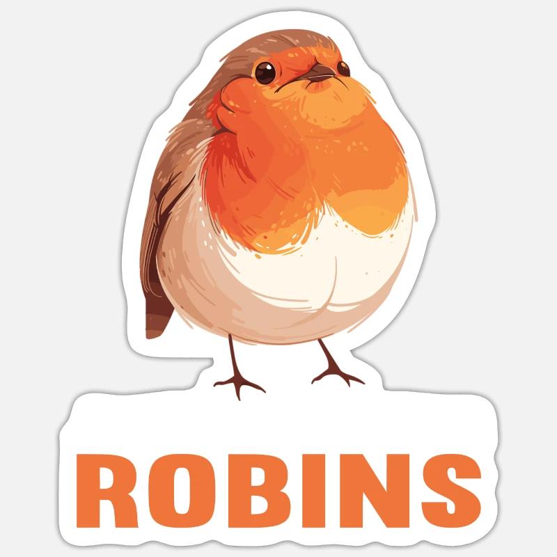 Robin Rotkehlchen - Sticker taille S (10 x 10 cm) - blanc mat