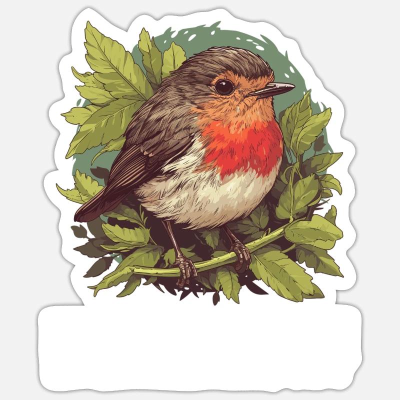 Robin Rotkehlchen Sticker Größe S (10 x 10 cm)